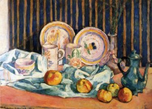 Still Life with Teapot, Apples and Dishes