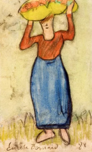 The Apple Carrier painting by Emile Bernard