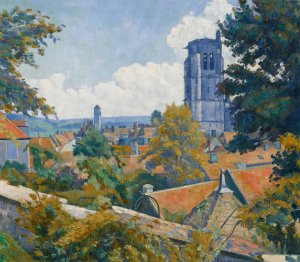 Vue sur Tonnerre avec l'eglise Notre Dame by Emile Bernard Oil Painting