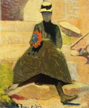 Woman at Saint-Briac by Emile Bernard Oil Painting