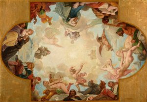 Decor plafonnant dedie a la Tragedie by Emile Bin Oil Painting