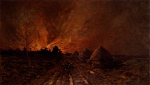 The Conflagration by Emile Breton Oil Painting