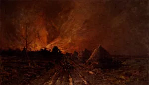 The Conflagration by Emile Breton - Oil Painting Reproduction