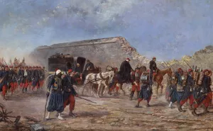 The Day After The battle Of FrOschwiller, August 1870 by Emile Brisset Oil Painting