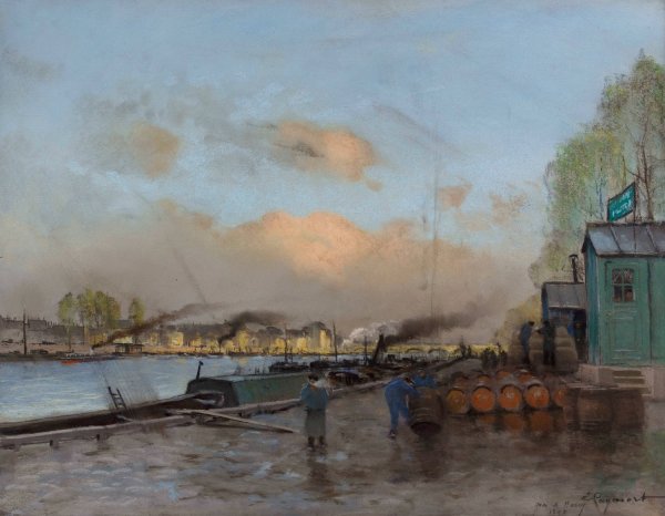 Main Product Photo of Le Quai De Bercy  Painting by Emile Cagniart