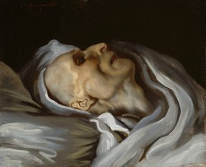 Theodore Gericault on His Deathbed by Emile Champmartin Oil Painting