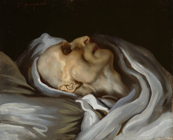 Main Product Photo of Theodore Gericault on His Deathbed  Painting by Emile Champmartin
