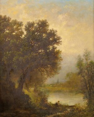 Securing The Boat by Emile Charles Lambinet Oil Painting