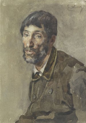 Portret van een man by Emile Charles Wauters Oil Painting