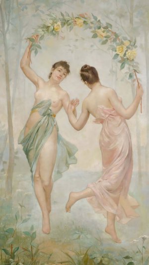 Dancing Nymphs by Emile Charlet Oil Painting
