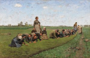 Flaxweeding in Flanders by Emile Claus Oil Painting