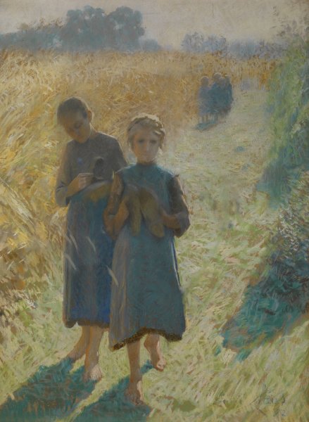 Main Product Photo of Girls in the field  Painting by Emile Claus