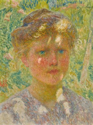 Jeune fille aux cheveux blonds by Emile Claus Oil Painting