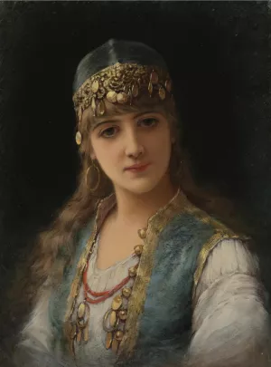 A Harem Beauty by Emile Eisman-Semenowsky Oil Painting