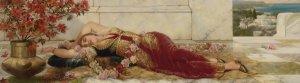 A languid harem beauty by Emile Eisman-Semenowsky Oil Painting