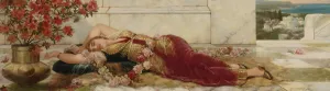 A languid harem beauty by Emile Eisman-Semenowsky Oil Painting