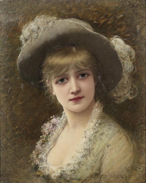 Main Product Photo of A Society Beauty Painting by Emile Eisman-Semenowsky