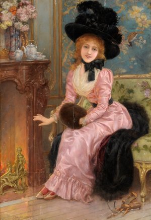 A Warm Place Oil painting by Emile Eisman-Semenowsky