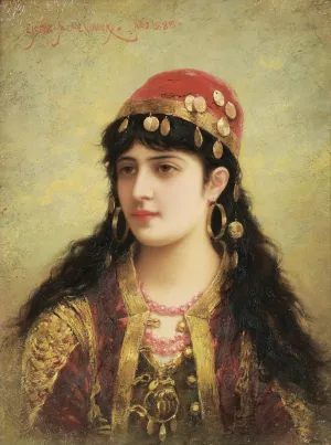 An Oriental Beauty by Emile Eisman-Semenowsky - Oil Painting Reproduction