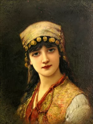 An Oriental Beauty by Emile Eisman-Semenowsky Oil Painting