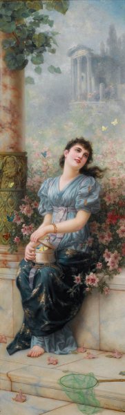 Catching Butterflies by Emile Eisman-Semenowsky Oil Painting