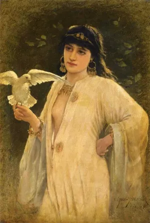 Girl Holding a Dove painting by Emile Eisman-Semenowsky