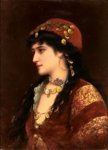 Main Product Photo of Gypsy Girl Painting by Emile Eisman-Semenowsky