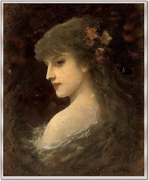 Main Product Photo of Portrait of a Girl Painting by Emile Eisman-Semenowsky