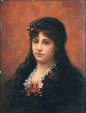 Portrait Of A Spanish Woman by Emile Eisman-Semenowsky Oil Painting