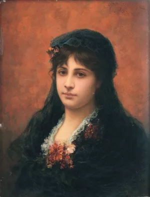 Portrait Of A Spanish Woman by Emile Eisman-Semenowsky Oil Painting