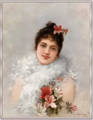 Portrait of a Young Beauty by Emile Eisman-Semenowsky - Oil Painting Reproduction