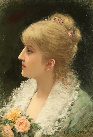 Portrait of a Young Woman by Emile Eisman-Semenowsky - Oil Painting Reproduction