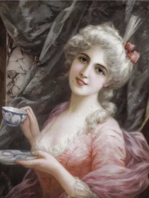 Tea-Time by Emile Eisman-Semenowsky - Oil Painting Reproduction