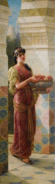 The Fruit Seller by Emile Eisman-Semenowsky Oil Painting