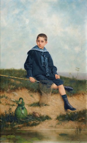 The little fisherman by Emile Eisman-Semenowsky Oil Painting