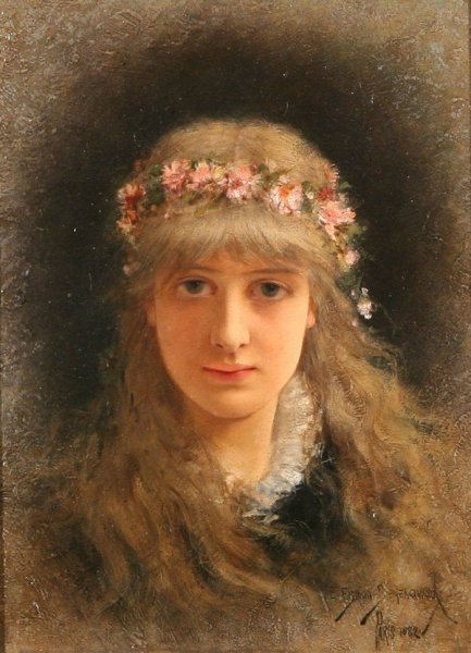 The Maiden of Spring by Emile Eisman-Semenowsky - Hand-Painted Oil Painting Reproduction