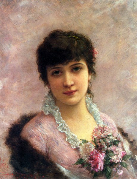 The Rose Beauty by Emile Eisman-Semenowsky - Hand-Painted Oil Painting Reproduction