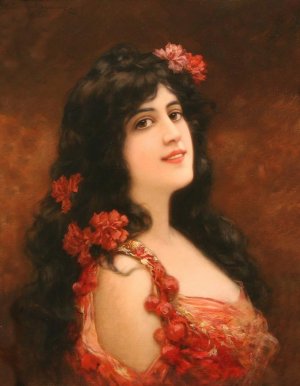 Young Girl with Flowers in Her Hair