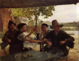 Discussion Politique painting by Emile Friant