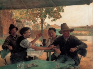 La Discussion Politique by Emile Friant Oil Painting