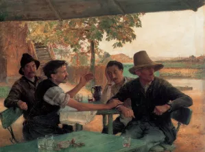 La Discussion Politique by Emile Friant - Oil Painting Reproduction