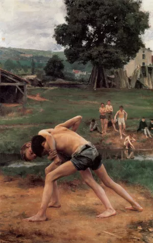 La Lutte painting by Emile Friant