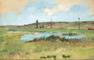 Landscape With A Pond Oil painting by Emile Friant