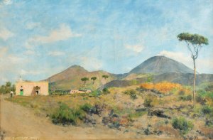 Mount Vesuvius by Emile Friant Oil Painting