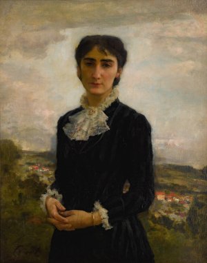 Portrait de jeune fille by Emile Friant Oil Painting