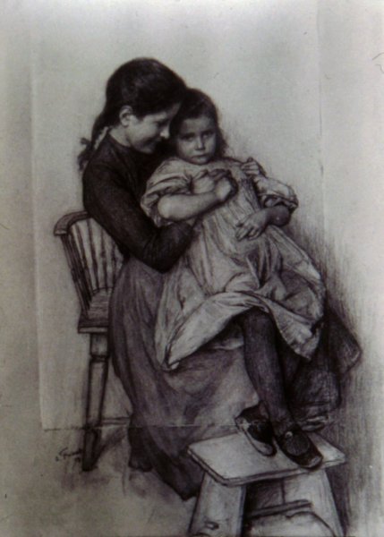 Sisters by Emile Friant - Hand-Painted Oil Painting Reproduction