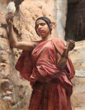 Spinner From El Kantara by Emile Friant Oil Painting
