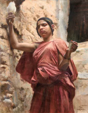 Spinner From El Kantara by Emile Friant Oil Painting