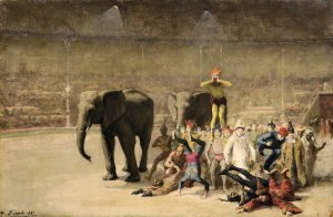 The Entrance of The Clowns by Emile Friant Oil Painting