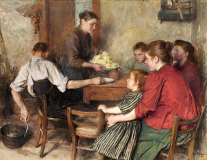 The Frugal Meal by Emile Friant Oil Painting